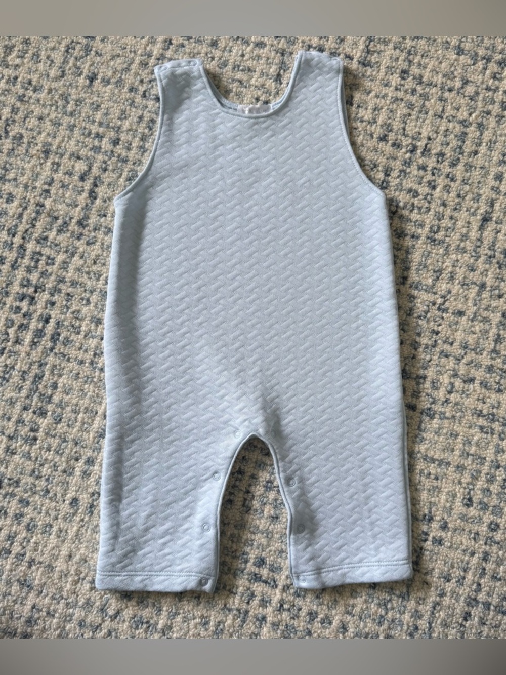 Kissy Kissy Baby Boys Light Blue Jacquard Overalls - size 9 months